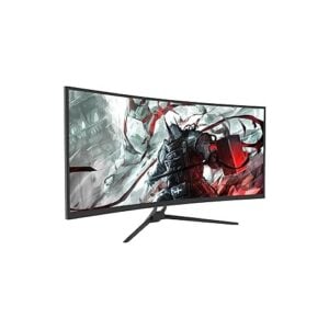 Asc 34" Curved Ultra-Thin Bezel Gaming Monitor – WQHD VA 3440 * 1440, 21:9 Ratio, 165Hz (DP) 144Hz (HDMI), 1ms MPRT, 2 x HDMI, 2 x DP, Low Blue Light Mode, VESA Mountable, Built in Speakers.