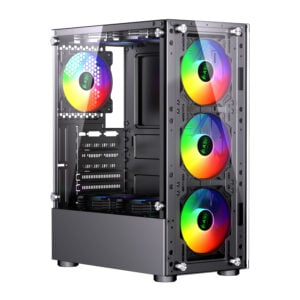 Gaming PC Tower: i7-3770 - 16GB RAM - GTX1650 4GB - 256GB SSD+1TB HDD - 6 Fans RGB CASE - WINDOWS 11