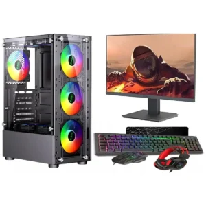 ASC Intel Core i5 Gaming Tower GT730 2GB Graphics Card 8GB RAM 128GB SSD+500GB HDD 500W 80+ PSU Black 6 Fan RGB Gaming Case WIFI Windows 11