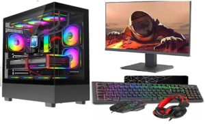 AMD Ryzen 5 5500 RTX 4060 Gaming PC Bundle with 16GB RAM and 22-inch monitor