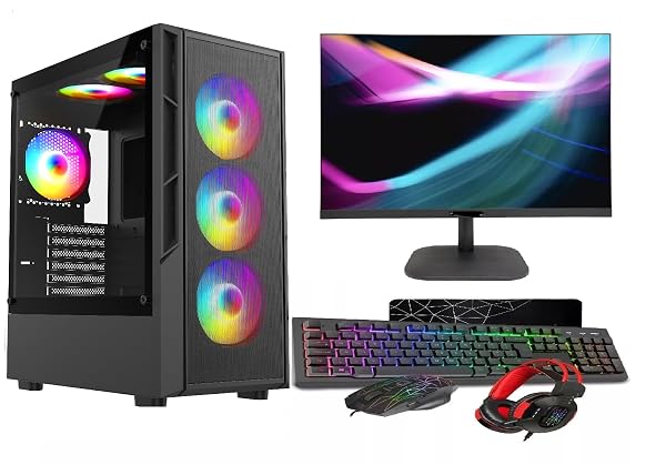 ASC Gaming PC Bundle: AMD Ryzen 5 5500, 16GB RAM, 1TB+256GB SSD, GT1030 2GB Graphics, 22" Monitor, Windows 11, Black RGB 6 Fan Mesh Gaming Case 1 ASC Gaming PC Bundle: AMD Ryzen 5 5500, 16GB RAM, 1TB+256GB SSD, GT1030 2GB Graphics, 22" Monitor, Windows 11, Black RGB 6 Fan Mesh Gaming Case