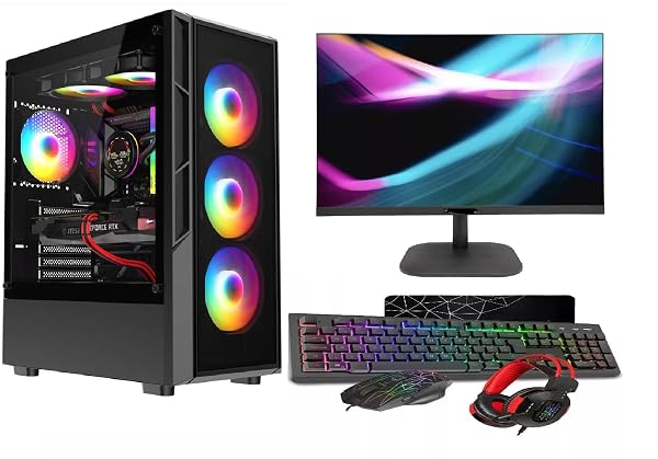 ASC Gaming PC Bundle: AMD Ryzen 5 5500, 16GB RAM, 1TB+256GB SSD, GT730 2GB Graphics, 22" Monitor, Windows 11, Black RGB 6 Fan Glass Gaming Case 1 ASC Gaming PC Bundle: AMD Ryzen 5 5500, 16GB RAM, 1TB+256GB SSD, GT730 2GB Graphics, 22" Monitor, Windows 11, Black RGB 6 Fan Glass Gaming Case