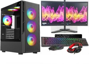 AMD Ryzen 5 5500 RTX 4060 Dual Monitor Gaming PC bundle