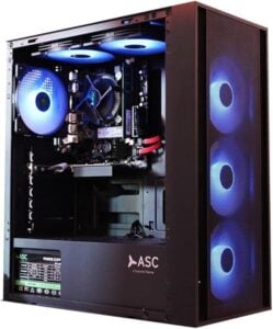 ASC Gaming PC | AMD Ryzen 5 5500 | GeForce RTX 5050 8GB | 16GB DDR4 RAM | 256GB SSD + 1TB HDD | Windows 11 Pro | White RGB Gaming PC