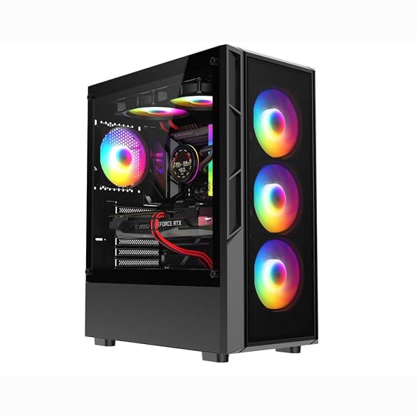 ASC Gaming PC Tower: AMD Ryzen 5 5500, 16GB RAM, 1TB SSD NVME, GT730 4GB Graphics, Windows 11, Black RGB 6 Fan Glass Gaming Case 1 ASC Gaming PC Tower: AMD Ryzen 5 5500, 16GB RAM, 1TB SSD NVME, GT730 4GB Graphics, Windows 11, Black RGB 6 Fan Glass Gaming Case