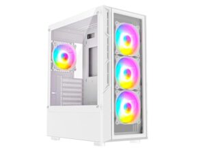 ASC Gaming PC Tower - Intel Core i3 2nd Gen, 8GB RAM, 500GB+256GB SSD, GT730 4GB, WIN 11, White 6 Fan RGB