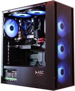 ASC Intel Core i5 Gaming Tower • GT730 2GB Graphics Card • 8GB RAM • 128GB SSD+500GB HDD • 500W 80+ PSU • Black 6 Fan RGB Gaming Case • WIFI • Windows 11