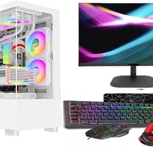 ASC Intel Core i7 Gaming Bundle • GT730 2GB • 16GB RAM • 256GB SSD+1TB HDD • 500W 80+ PSU • White 9Fan Glass RGB Gaming Case • WIFI • Windows 11• 22" Refurbished Monitor • 1 Year Warranty