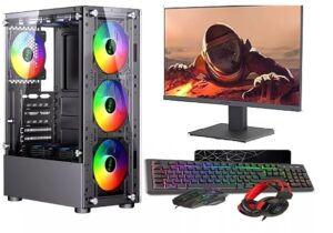 ASC Intel Core i7 Gaming Bundle • GT730 2GB Graphics Card • 16GB RAM • 256GB SSD+1TB HDD • 500W 80+ PSU • Black 6 Fan RGB Gaming Case • WIFI • Windows 11 • 22" Monitor Bundle