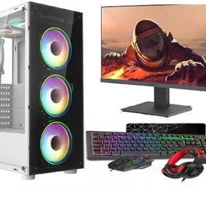 ASC Intel Core i7 Gaming Bundle • GTX750 4GB Graphics Card • 16GB RAM • 256GB SSD+1TB HDD • 500W 80+ PSU • White 6 Fan RGB Gaming Case • WIFI • Windows 11 • 22" Monitor