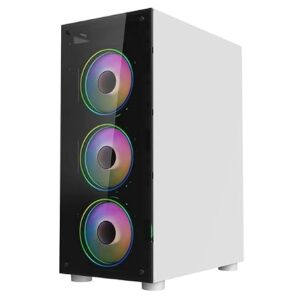 ASC TECHNOLOGY Gaming PC Tower | Intel Core i7-3770 3.90GHz | 16GB RAM | Nvidia GTX 750 4GB | 256GB SSD+1TB HDD | 550W 80+ PSU | White 6 Fan RGB Case | WiFi | Windows 11 pro | 1 Year Warranty