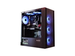 Intel Core i7 RTX 3050 Gaming PC black 6-fan RGB tower